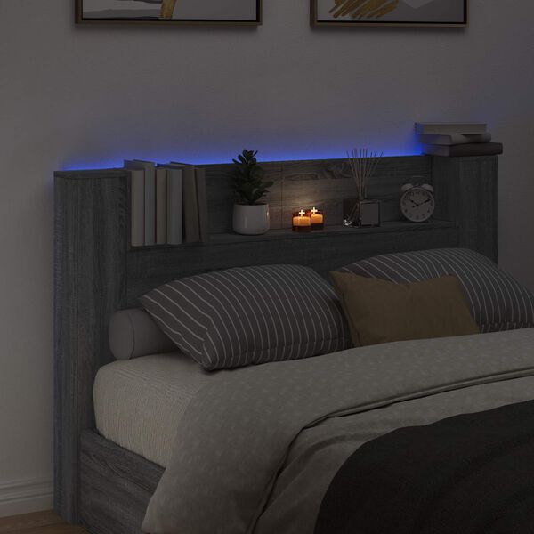 vidaXL Headboard Grey Sonoma 160 x 16.5 x 103.5 cm Engineered Wood