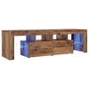 vidaXL TV Cabinet with LED Lights Old Wood 140x36.5x40 cm Engineered Wood