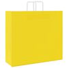vidaXL Paper Bags 250 pcs with Handles Yellow 54x15x49 cm