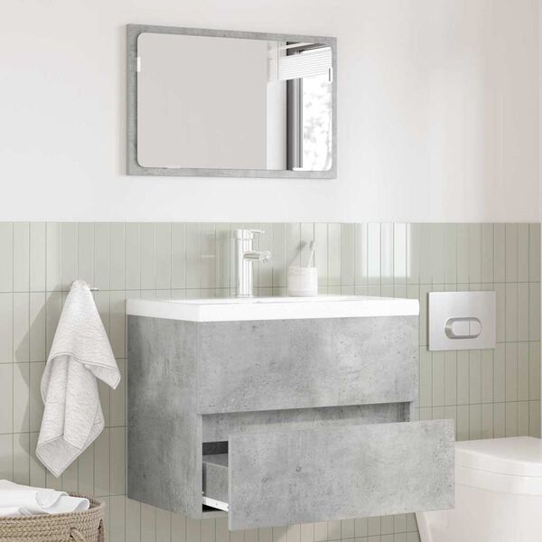 vidaXL Bathroom Furniture Set Concrete Grey Engineered Wood