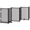 vidaXL Dog Gate with Door Foldable 6 Panels Black 300 cm Solid Wood Fir