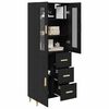vidaXL Highboard Black Oak 69.5 x 34 x 180 cm Engineered Wood