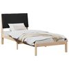 vidaXL Bed frame Brown and black 100 x 200 cm Solid pine wood
