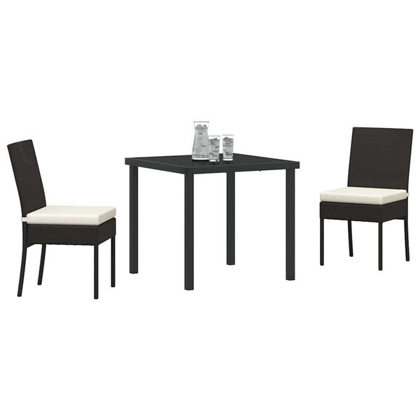vidaXL Garden Dining Set 3 pcs Cream Powder-Coated Steel