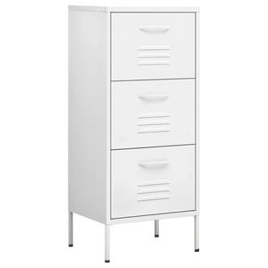 vidaXL Storage Cabinet White 42,5x35x101,5 cm Steel