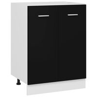 vidaXL Bottom Cabinet Black 60x46x81.5 cm Engineered Wood