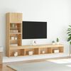 vidaXL 4 Piece TV Wall Units with LED Sonoma Oak Engineered Wood