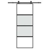 vidaXL Sliding Door with Hardware Set 76x205 cm Tempered Glass&Aluminium