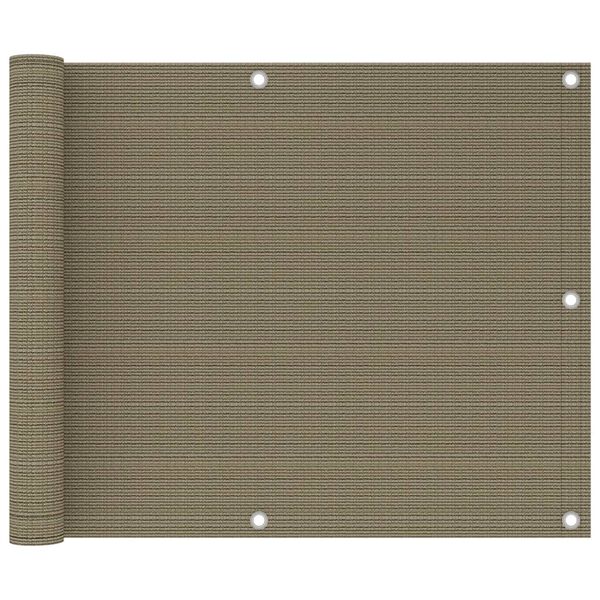 vidaXL Balcony Screen Taupe 75x500 cm HDPE