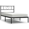 vidaXL Metal Bed Frame without Mattress with Headboard Black 107x203cm