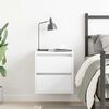 vidaXL Wall-mounted Bedside Cabinet White 38x34x40 cm