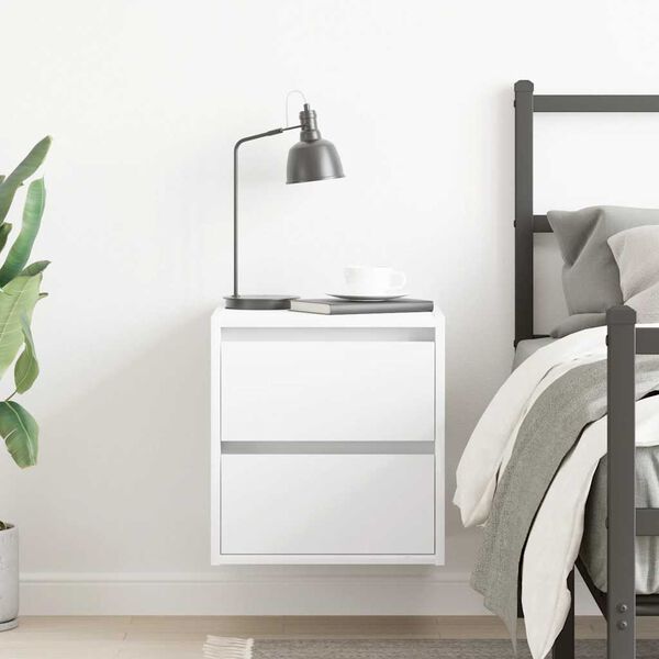 vidaXL Wall-mounted Bedside Cabinet White 38x34x40 cm