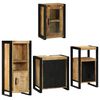 vidaXL Bathroom Furniture Set with Shelf 4 pcs Brown Soild Mango Wood