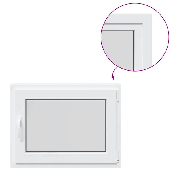 vidaXL Basement Window RISOR 80x60 cm Tilt&Turn DIN Right White