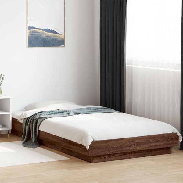 vidaXL Bed Frame without Mattress Brown Oak 90x200 cm