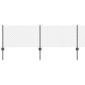 vidaXL Fence with Post Grey