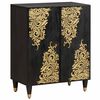 vidaXL Sideboard Black 60 x 33 x 75 cm Solid Mango Wood