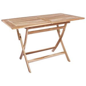 vidaXL Folding Garden Table Natural 120 x 70 x 75.5 cm Solid Teak Wood