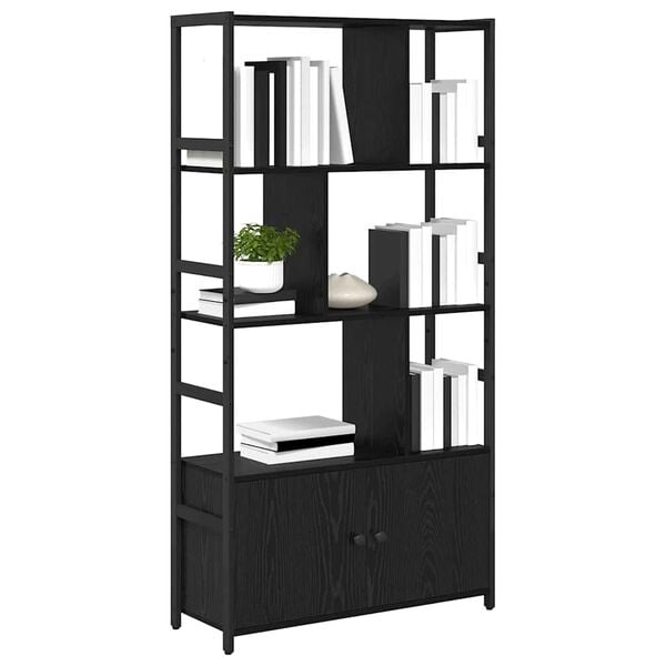vidaXL Bookshelf Black Oak 80 x 30 x 155.5 cm Engineered Wood