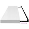 vidaXL Floating Wall Shelves 2 pcs High Gloss White 120x23.5x3.8 cm MDF