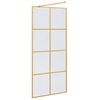 vidaXL Walk-in Shower Wall Gold 90 x 195 cm Tempered Glass