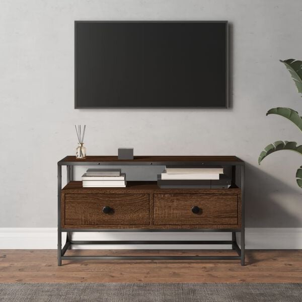vidaXL TV Cabinet Brown Oak 80x35x45 cm Engineered Wood
