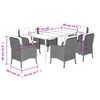 vidaXL 7 Piece Garden Dining Set with Cushions Brown Poly Rattan