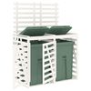 vidaXL Double Wheelie Bin Storage White Solid Wood Pine