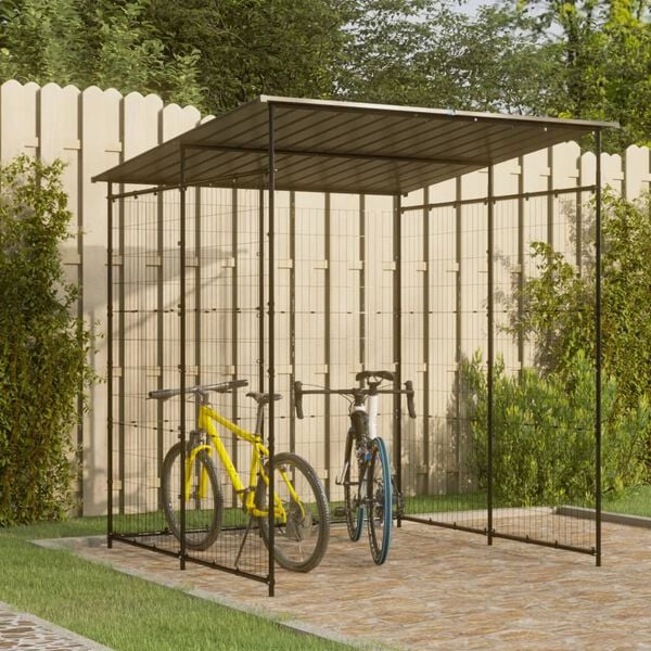 vidaXL Bicycle Shed 190x190x222 cm Steel Black
