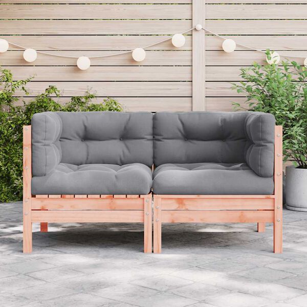 vidaXL Garden Sofa Corner with Cushions 2 pcs Solid Wood Douglas