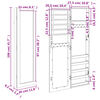 vidaXL Mirror Jewellery Cabinet Wall Mounted 30x8.5x106 cm