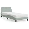 vidaXL Bed with Mattress "Dover" Light Grey Single Velvet