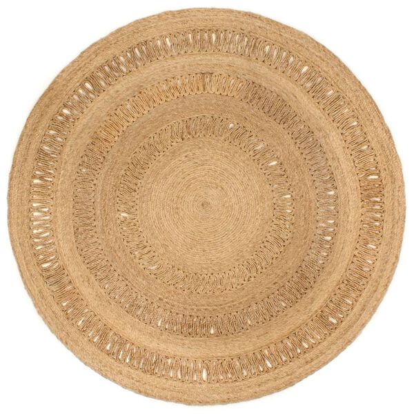vidaXL Area Rug Hand-braided Jute 180 cm Round