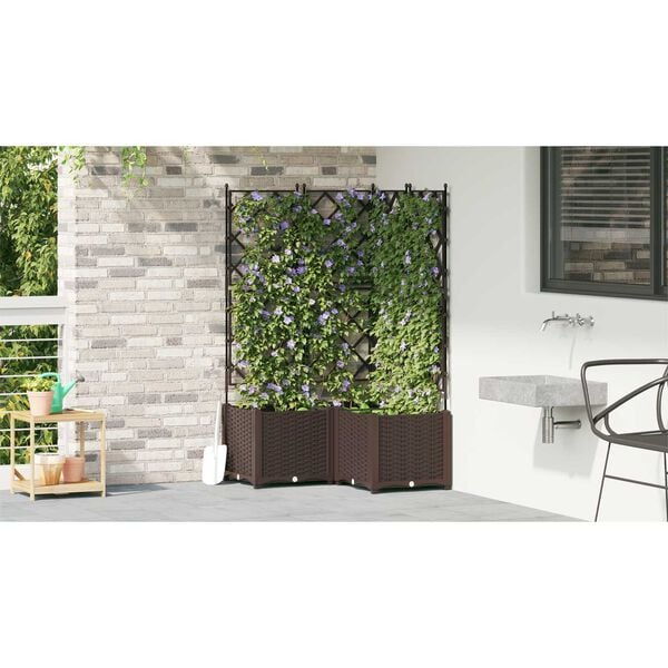 vidaXL Garden Planter 3 pcs Brown 80 x 80 x 143 cm Steel