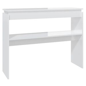 vidaXL Console Table High Gloss White 102x30x80 cm Engineered Wood