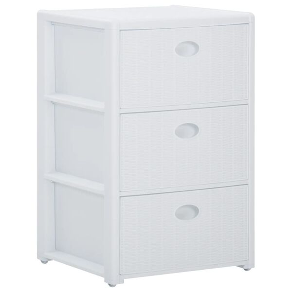 vidaXL 3-Drawer Chest White 40x40x60 cm