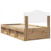 vidaXL Bed Frame Artisian Oak 90 x 200 cm Solid Pine Wood