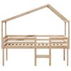 vidaXL High Sleeper Bed without Mattress 90x190 cm Single Solid Wood Pine