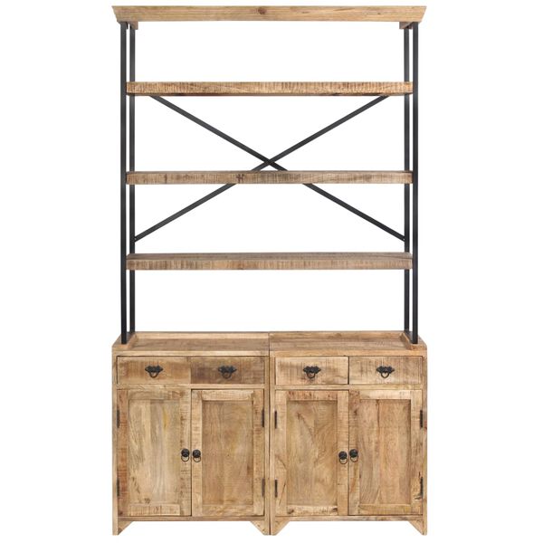 vidaXL Sideboard with Shelves Solid Mango Wood 120x35x200 cm