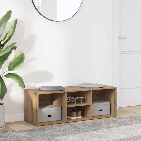 vidaXL Shoe Storage Bench Artisan Oak 105x35x35 cm Engineered Wood