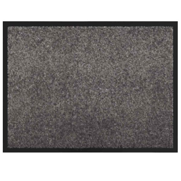vidaXL Door Mat Light Grey 80 x 60 x 1.2 cm Teddy Fabric