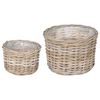 vidaXL Planter Basket with Storage 2 pcs Grey