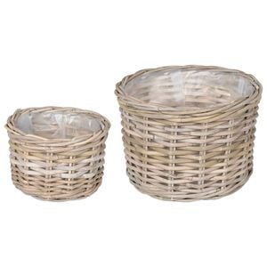 vidaXL Planter Basket with Storage 2 pcs Grey