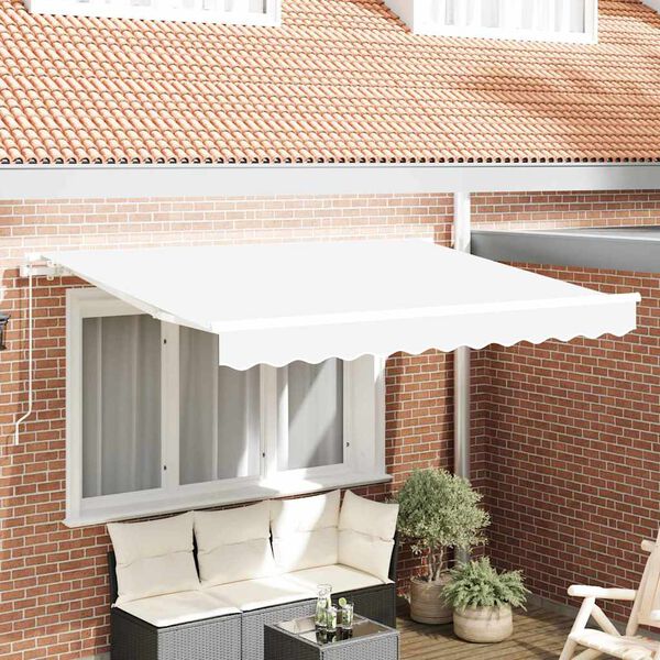 vidaXL Retractable Awning White 350 x 200 cm Fabric