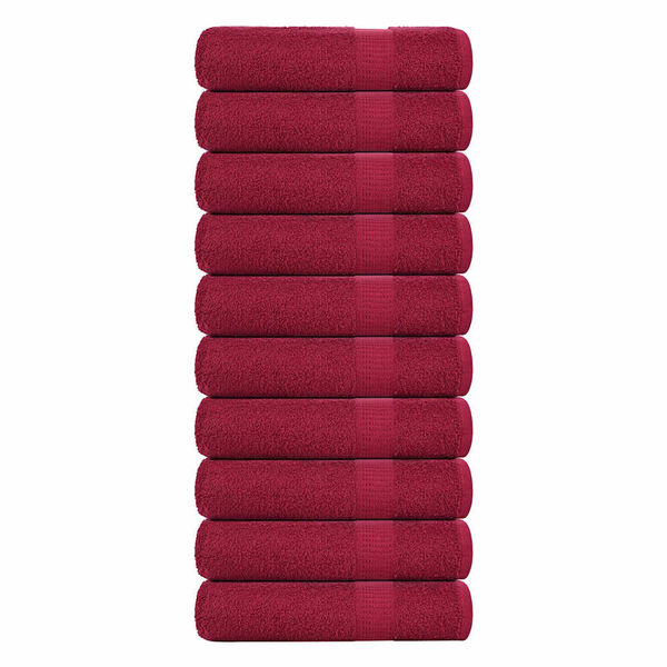 vidaXL Shower Towels "FROGN" 10 pcs Bordeaux 70x140 cm 360 gsm