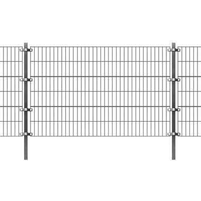 vidaXL Fence Panel with Posts Powder-coated Iron 6x1.2 m Anthracite