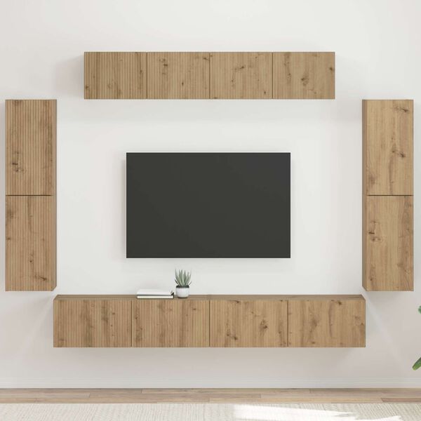 vidaXL TV Cabinet 8 pcs Artisan Oak