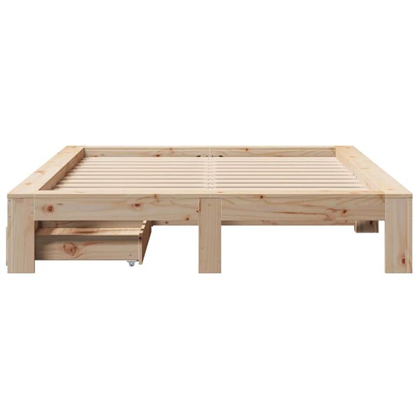 vidaXL Bed Frame without Mattress 140x190 cm Solid Wood Pine