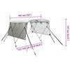 vidaXL 3-bow Bimini Top with Mesh Sidewalls 183x(137-152)x137 cm