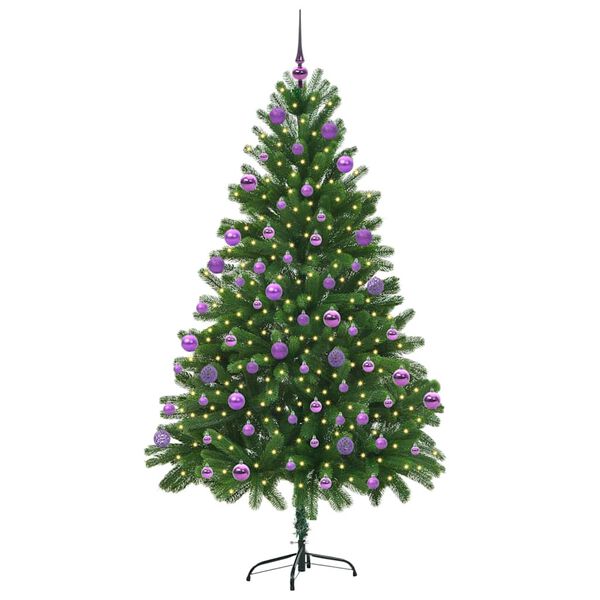 vidaXL Christmas Tree with 300 LEDs with Stand Green 210 cm PE